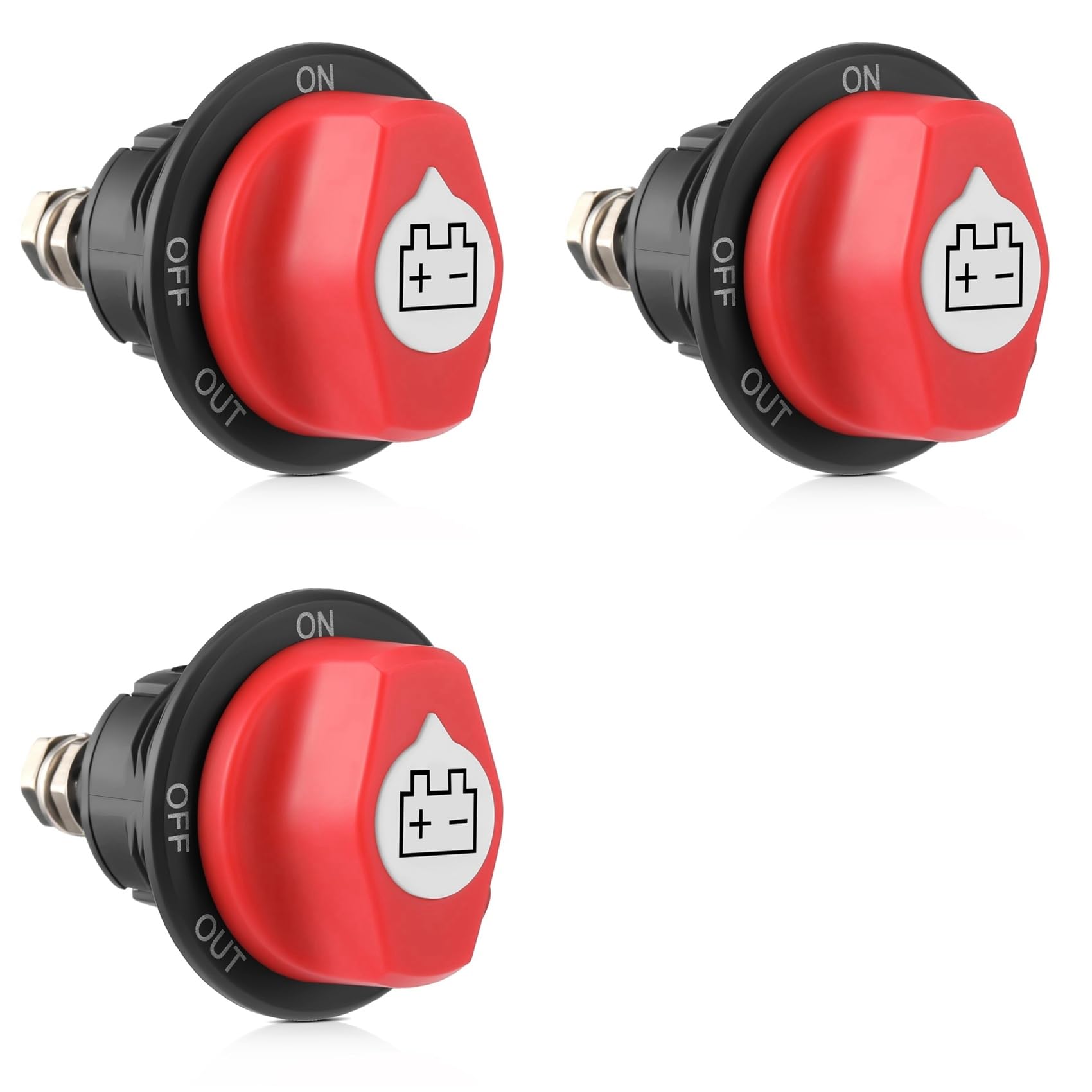 Jnchdghwa 3X Battery Disconnect Switch 12-48V, Cut Shut Off Isolator Switch for Marine Boat RV ATV 100A