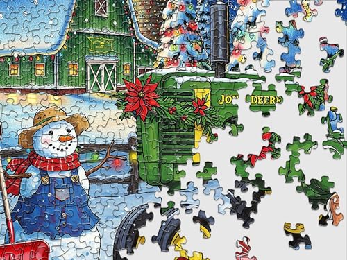 Rompecabezas Springbok John Deere Festive Farm Surprise 500 piezas | Rompecabezas de granja navideña con piezas de corte único, hecho en EE.UU., materiales ecoamigables, póster incluido miniatura 6