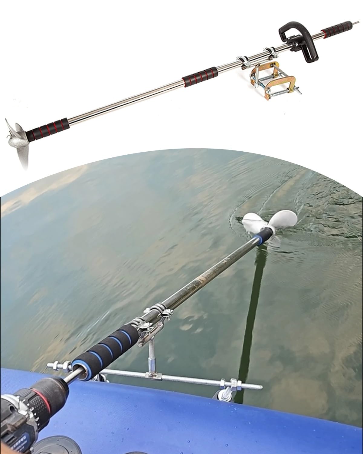 Hélice foreuse 3 pales et support de moteur de pêche à la traîne pour éviter les pannes