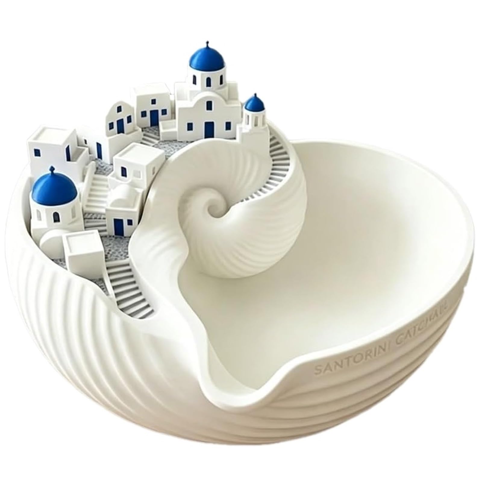 Santorini 3D Printed Shell Catchall for Keys Santorini Catchall Bowl, Shell Tray For Keys Jewelry Coins, Decorative Trinket Dish Greek Island Holder Organizer