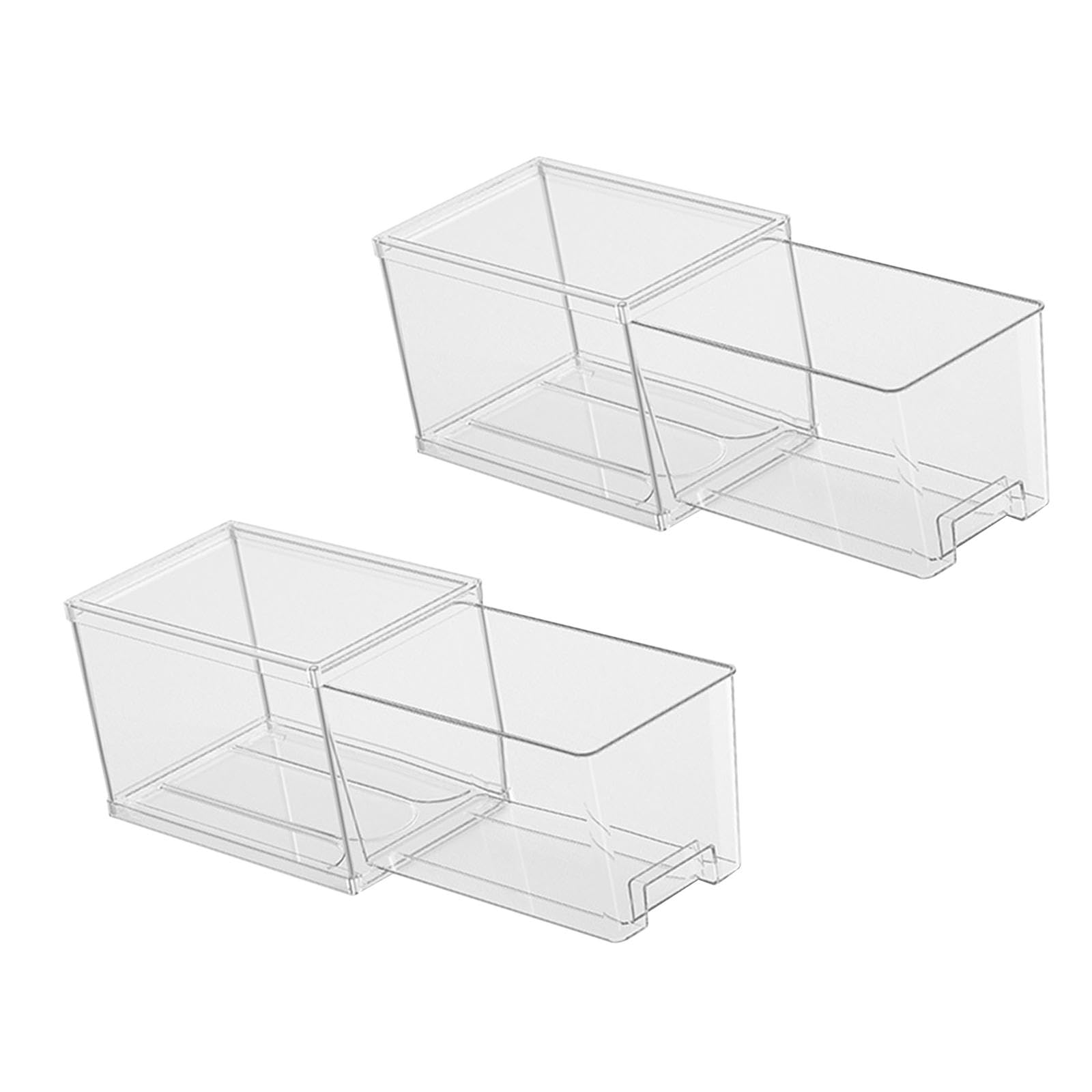 2 Cajas Organizadoras para Refrigerador, Cajas de Almacenamiento Multifuncionales Transparentes de Gran Capacidad para
