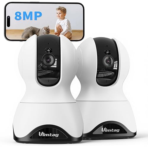 VIMTAG 4K UHD Cameras for Home Security - Indoor Pet Camera, 360° Pan/Tilt Dog Camera with Phone App for Nanny/Baby/Room, Night Vision, Free AI Detection & Motion Tracking, 5G/2.4GHz WiFi, 2-Way Audio