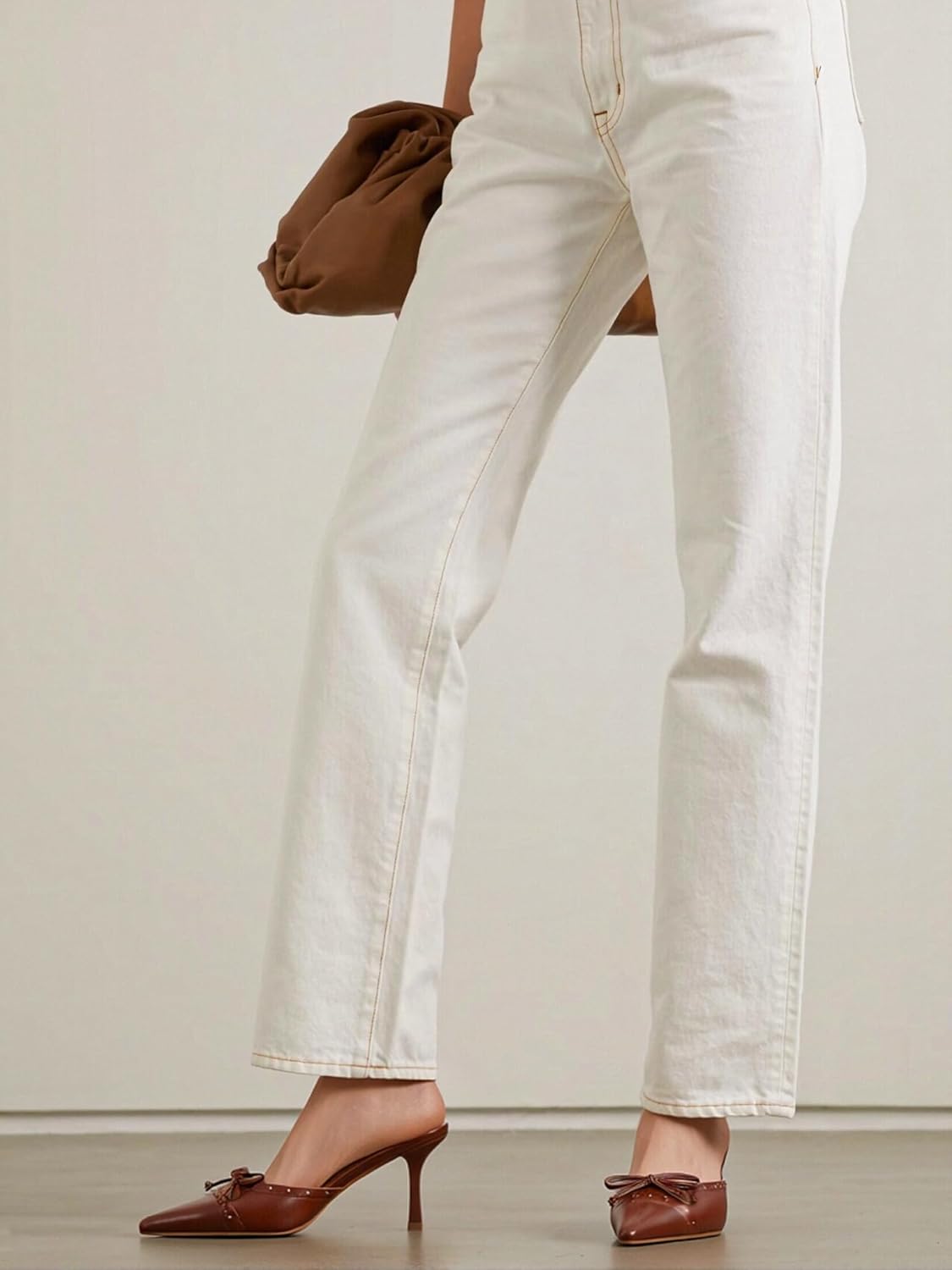 Kitten Heels for Women Closed Toe Heels Vintage Heeled Mules Sexy Pointy Studded Slip on Stiletto Dressy Pumps - Image 2