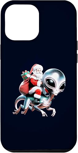 iPhone 13 Pro Max Santa Riding Alien Funny Adults Boys Girls Christmas Pajama Case