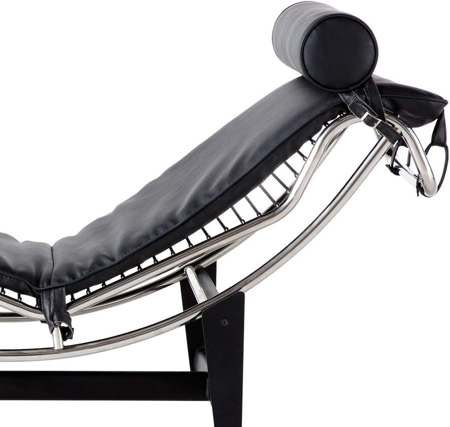 LC4 Chaise Lounge Chair Reproduction - Black Italia Leather