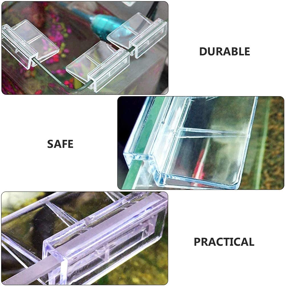 10Pcs Aquarium Glas Abdeckung Clip Klar Acryl Unterstützung Halter Aquarium Deckel Clips Schellen für Aquarium Aquarium Abdeckung Halterung 10MM
