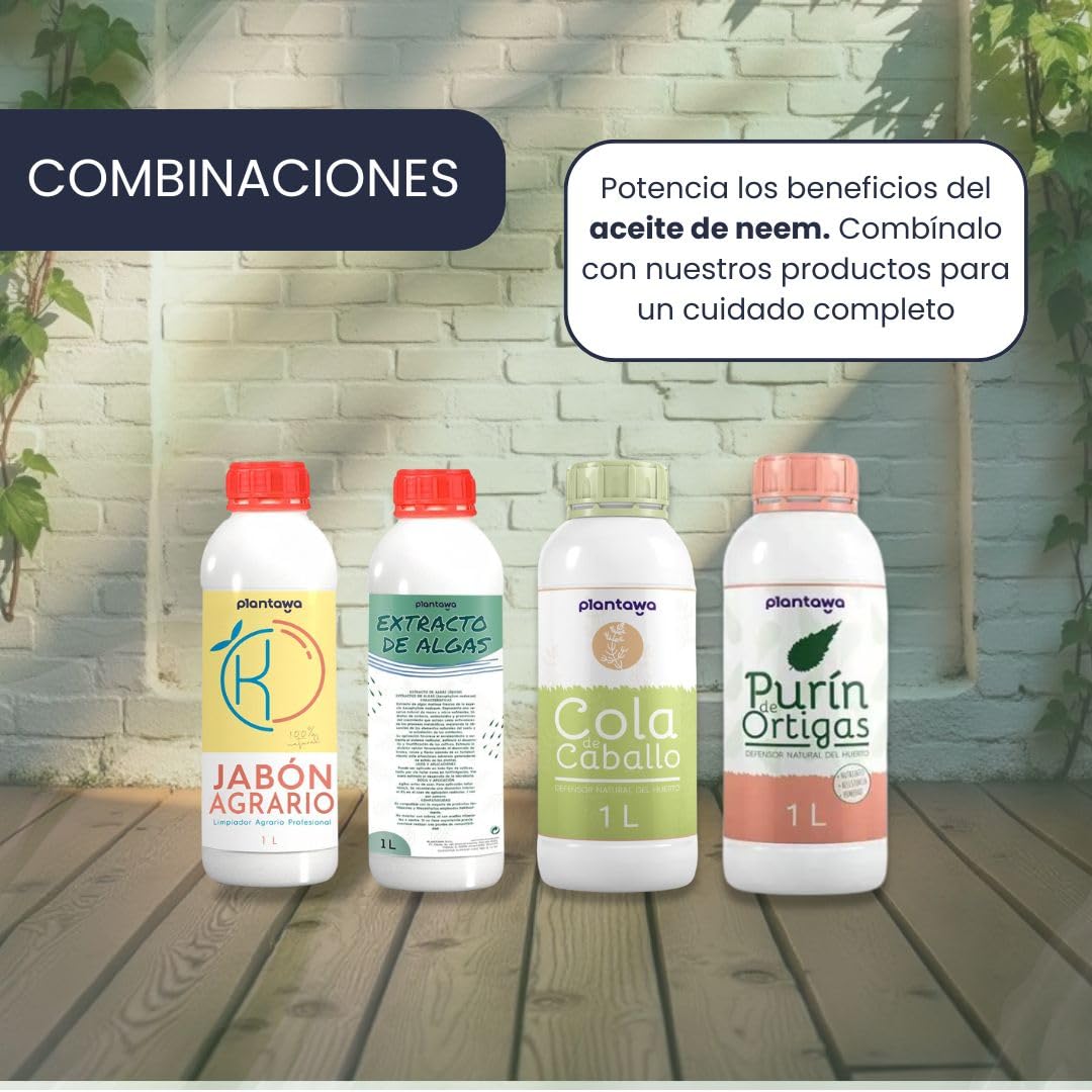 PLANTAWA Aceite de Neem 5L | Materia Prima de Origen Natural para Preparaciones Caseras | Prensado en Frío | Uso Interior y Exterior | Formato Económico y Versátil