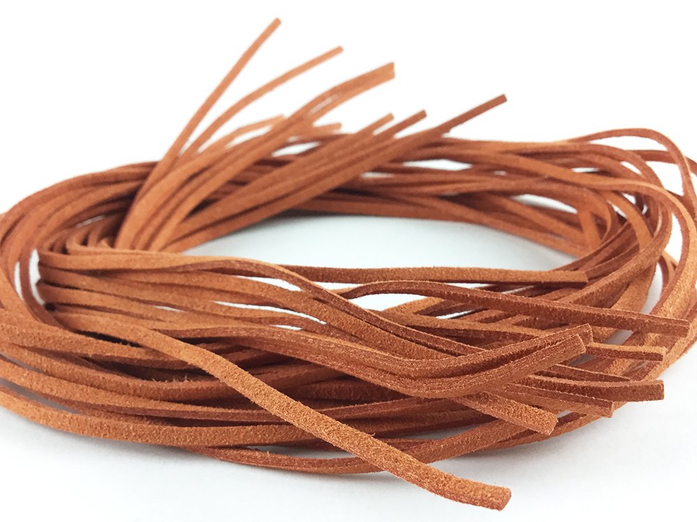専用 紐茶色 スエード紐 平紐 平ひも《茶色》5m/太さ 3mm/平コード ひも 紐