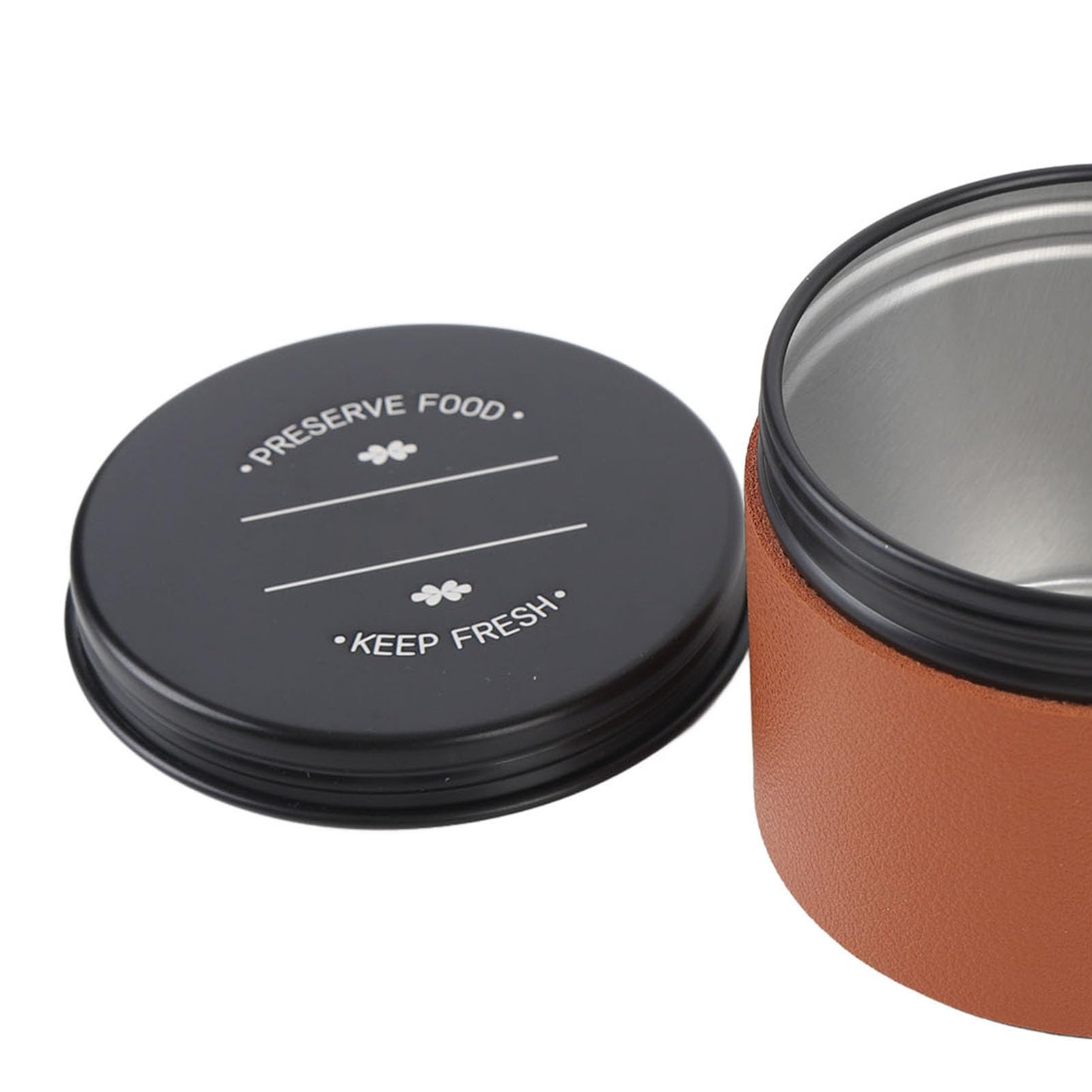 Pongnas Przenośny, Szczelny Pojemnik do Przechowywania Ziaren Kawy Aluminiowa Skóra PU 150 Ml do Podróży/Biura