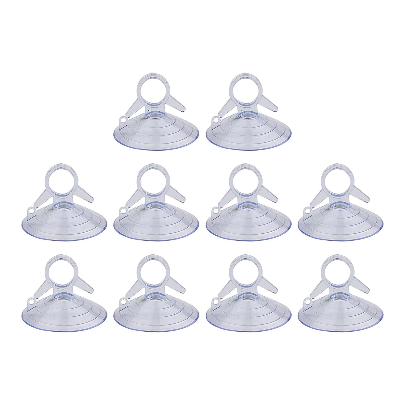 WOVEBIUS 10x PVC Sucker Holder Small Suction Cups for Home Organization Door Bathroom Clear,Clear Blue,4.5cm