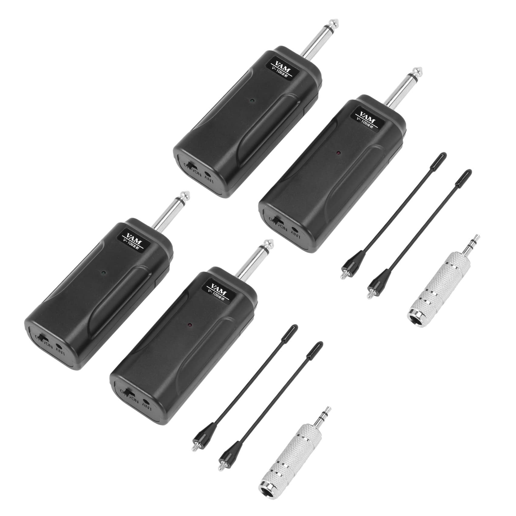 2 x nadajnik do gitary audio, system odbiornika do gitary elektrycznej, skrzypiec, instrumentu muzycznego, bezprzewodowego odbiornika