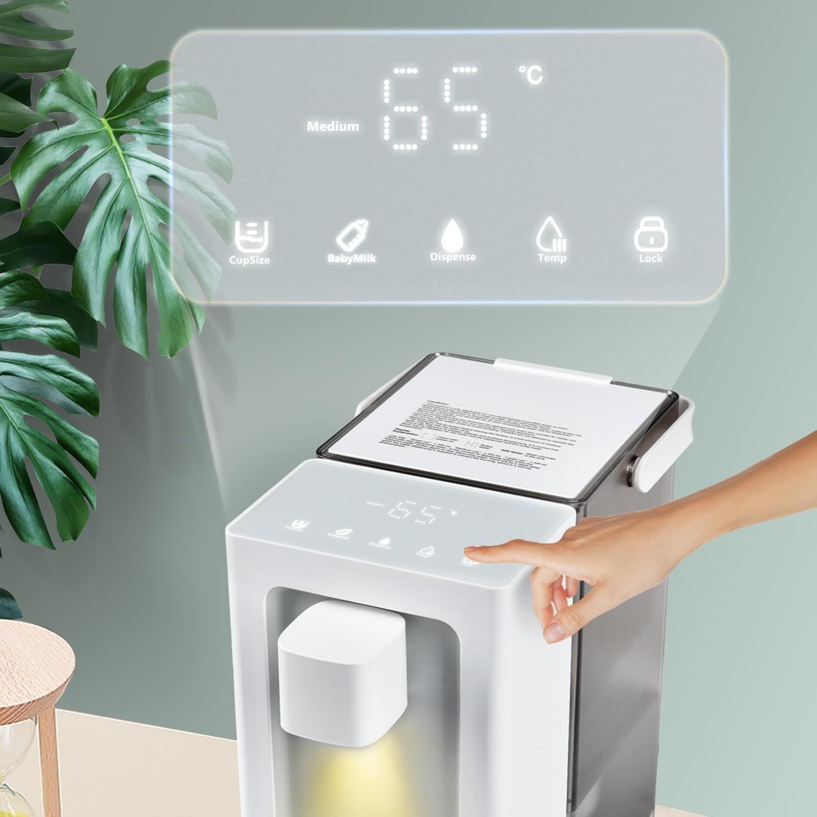 Natychmiastowy Dozownik Z Filtrem Gorącej Wody, Nablatowy System Filtrów Wody Z Bardzo Dużym Zbiornikiem Na Wodę O Pojemności 3 L I Oświetleniem Nocnym, Możliwość Regulacji Temperatury I