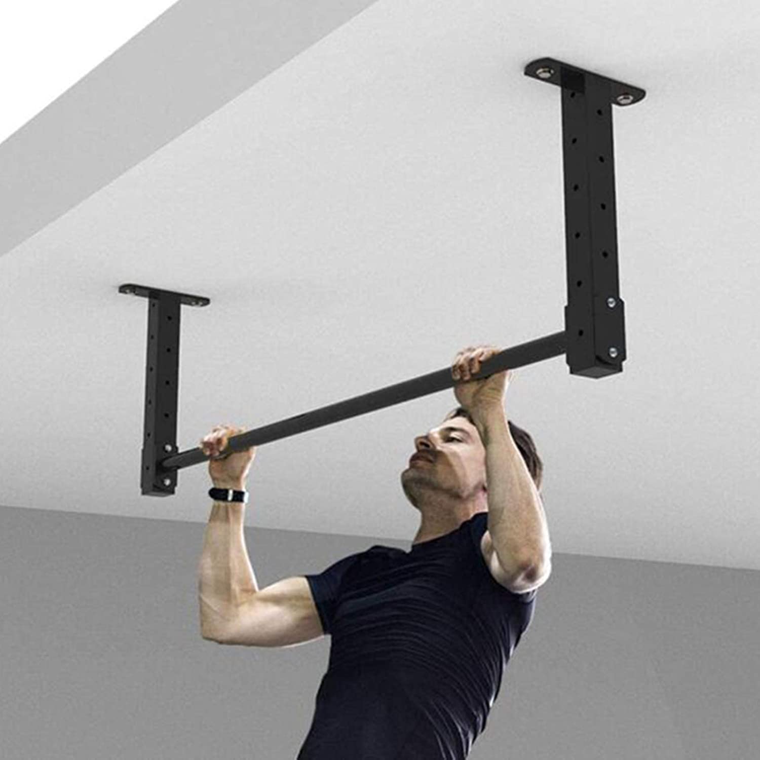 Amazon.co.jp: Pull Up Bar 懸垂バー ドア 黒のプルアップバー壁に