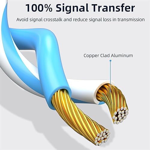 Miniatura 4 de xiwai Cat6 Ethernet 8P8C UTP macho a macho retráctil Ethernet Cable de conexión RJ45 Red LAN Estiramiento en espiral 3.3 ft