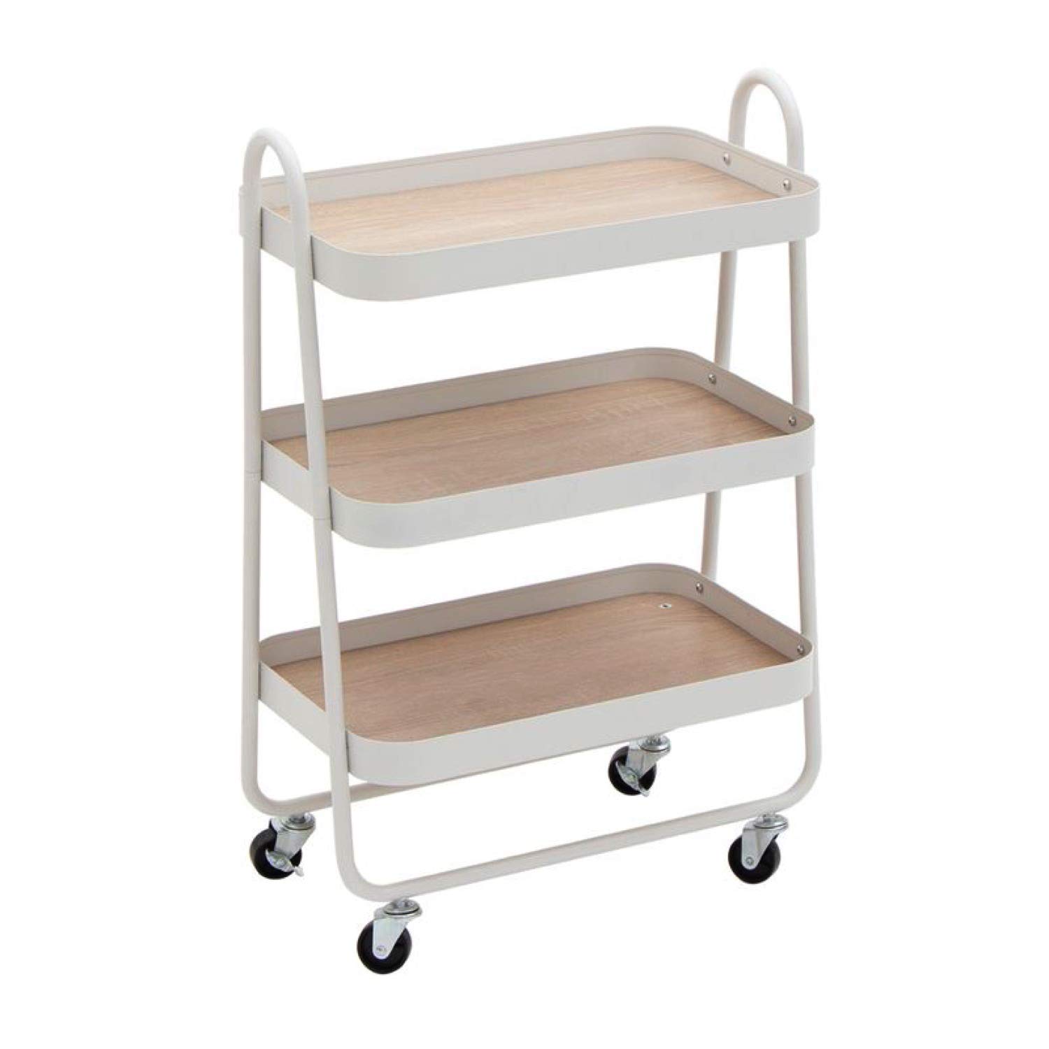 Vidal Regalos Mesa Camarera con Ruedas 3 Niveles Metalica Blanca 77 cm