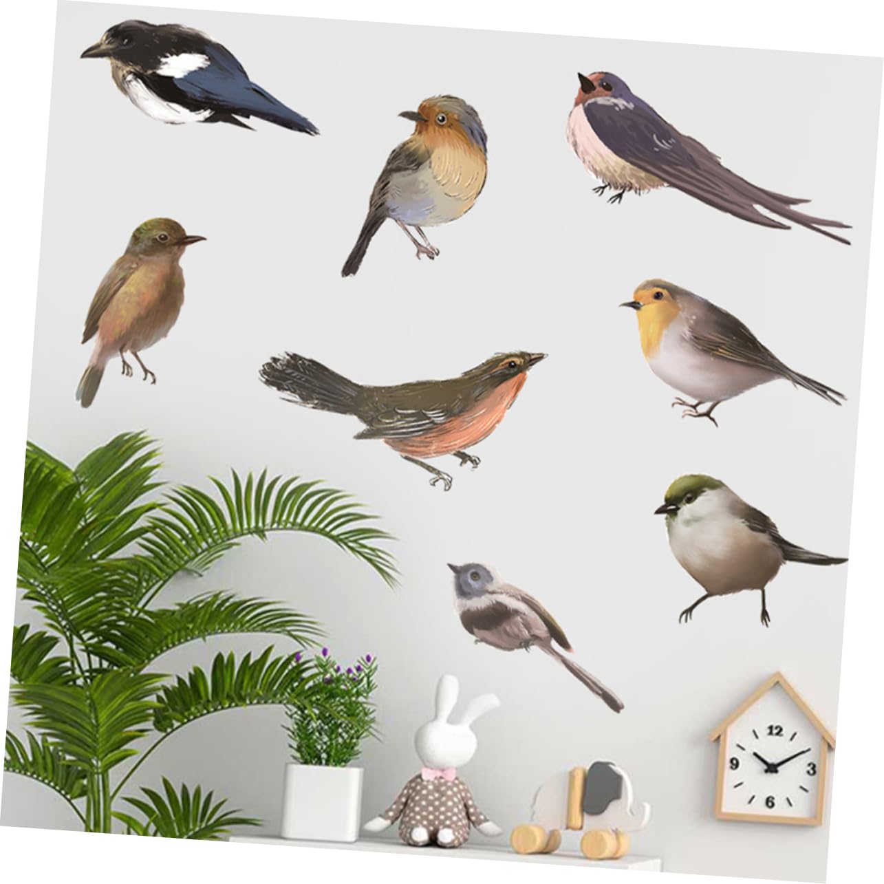 SHINEOFI Pegatinas En Las Ventanas Calcomanías Ventana Se Aferra Decoraciones Pegatizas De Pájaros De Ventana Anti-colisión Decoración De Ventanas De Polivinilo 2 Hojas*4