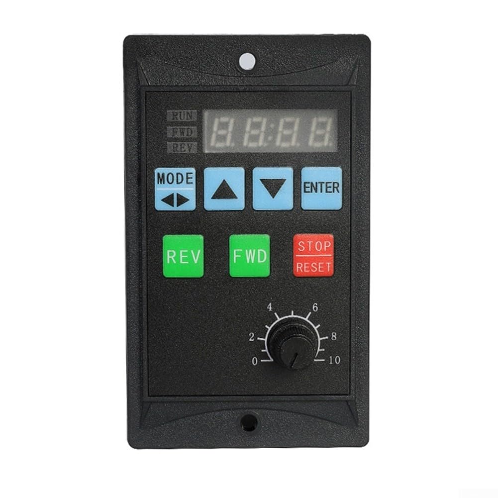 Controlador de frecuencia de motor de 750 W con pantalla LED, entrada monofásica de 220 V y salida trifásica, rotación hacia adelante/atrás para aplicaciones de ventilador y bomba