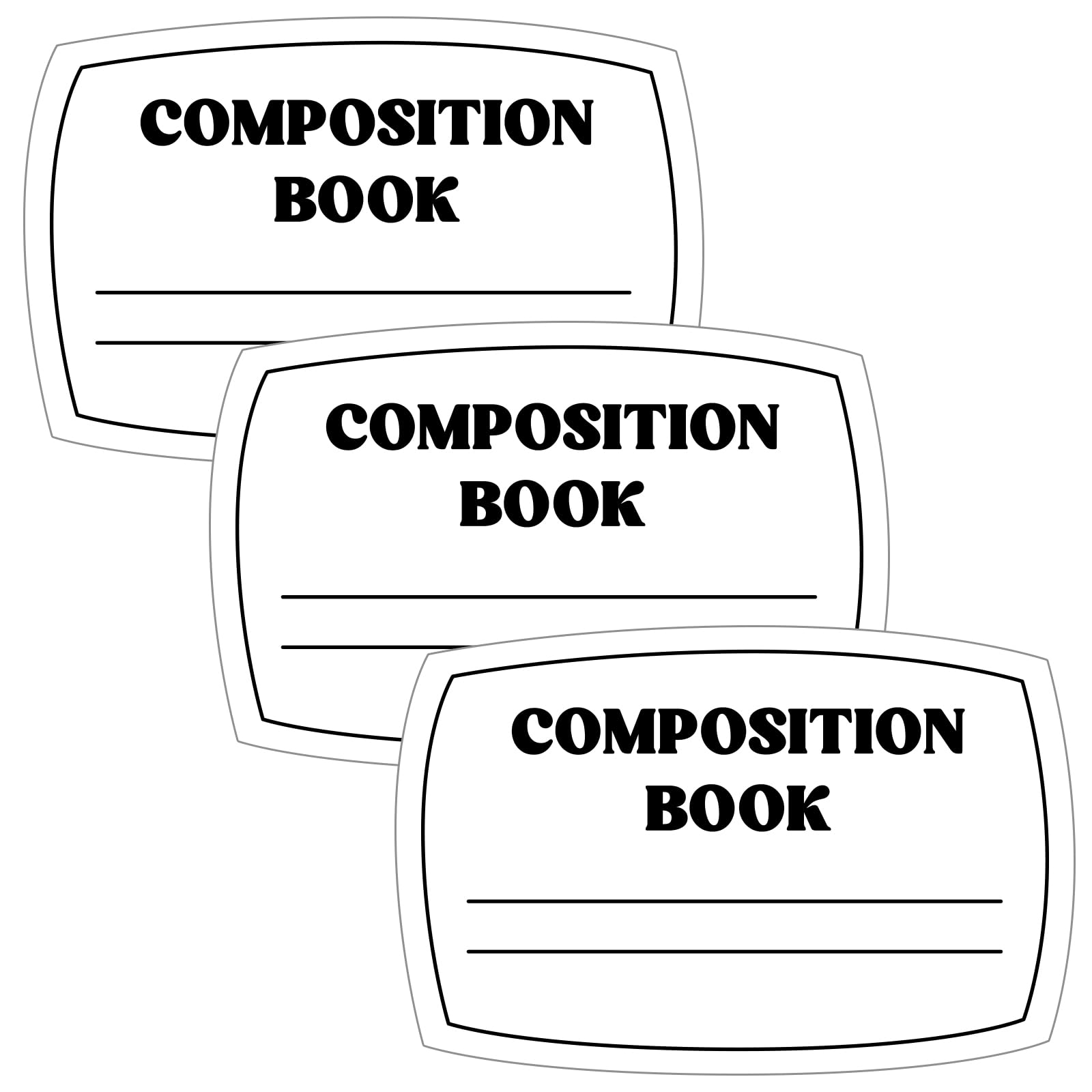 Fuutreo 3 Pcs Composition Book Bulletin Board Paper Composition Notebook Classroom Decor 23.6 x 15.8 Inches Bulletin Board Trim for Schools Classrooms Walls Windows Doors Decoration