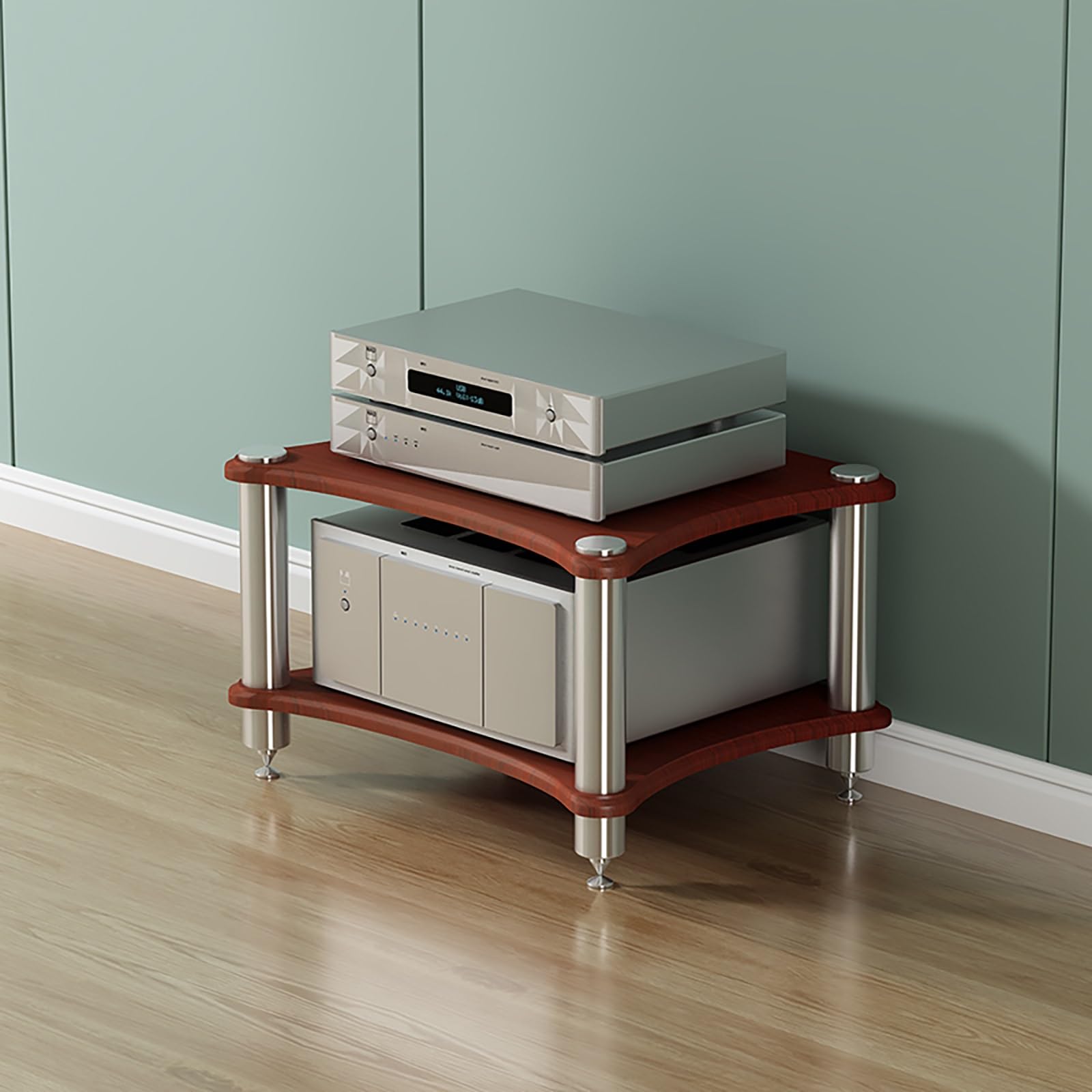 Meuble stéréo moderne pour salon étagère d'angle hifi en bois rouge unique