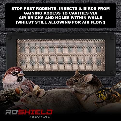 Roshield Pest Proofing Air Brick Mesh Vent Cover | Mouse Insect Rodent Control Prevention x 4 (Brown, Standard)