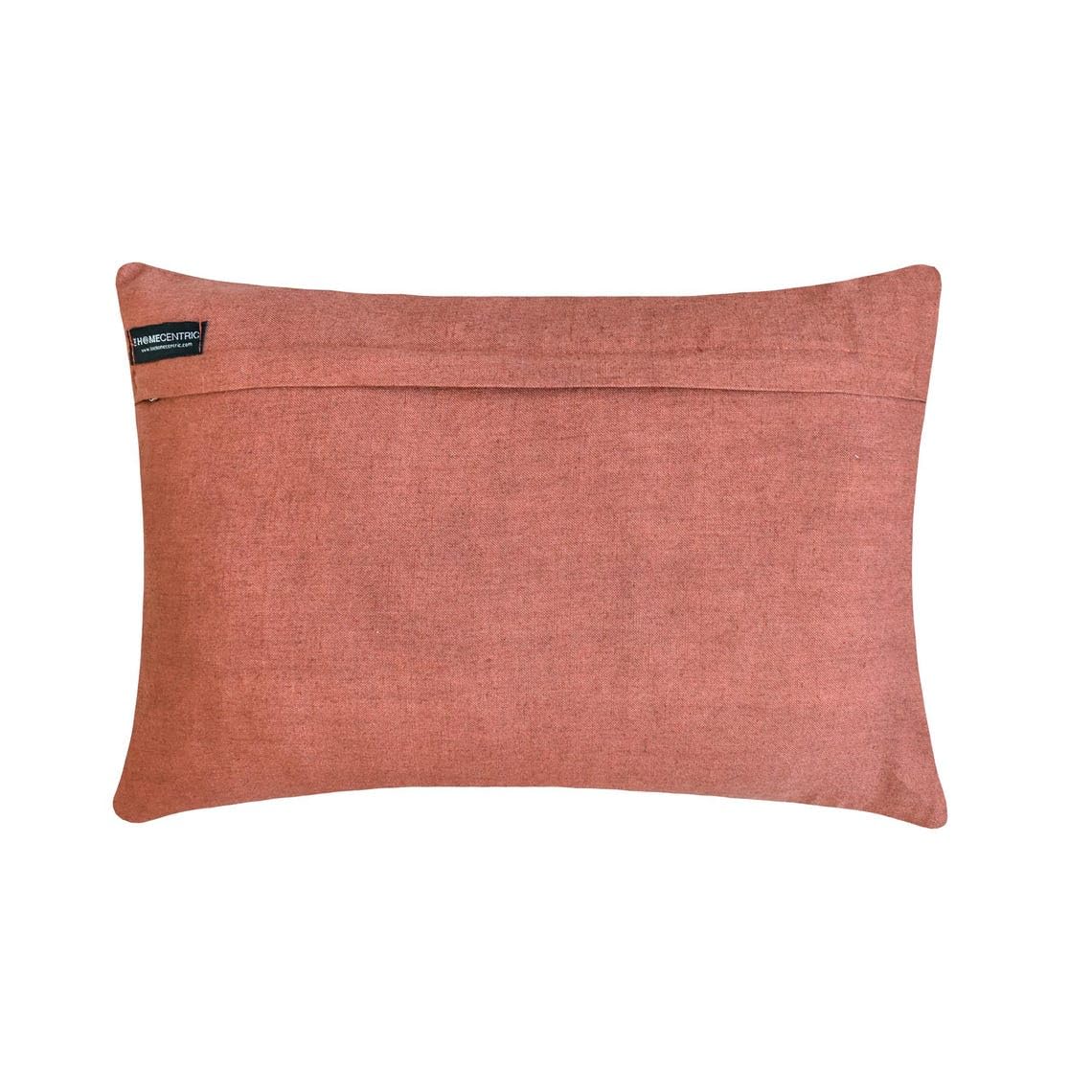 The HomeCentric Juego de 2 Decorativo Óxido Funda de cojín lumbar 30x45 cm Terciopelo Funda de Cojín Textura en lámina dorada, Bordado con cristales, Abstracto Funda de almohada oblonga - Crystal Rust