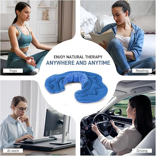 Vista 20 de Almohadilla térmica para microondas para aliviar el dolor, 8 x 18 pulgadas, almohadillas de calor húmedo para microondas, cuello, hombros, espalda