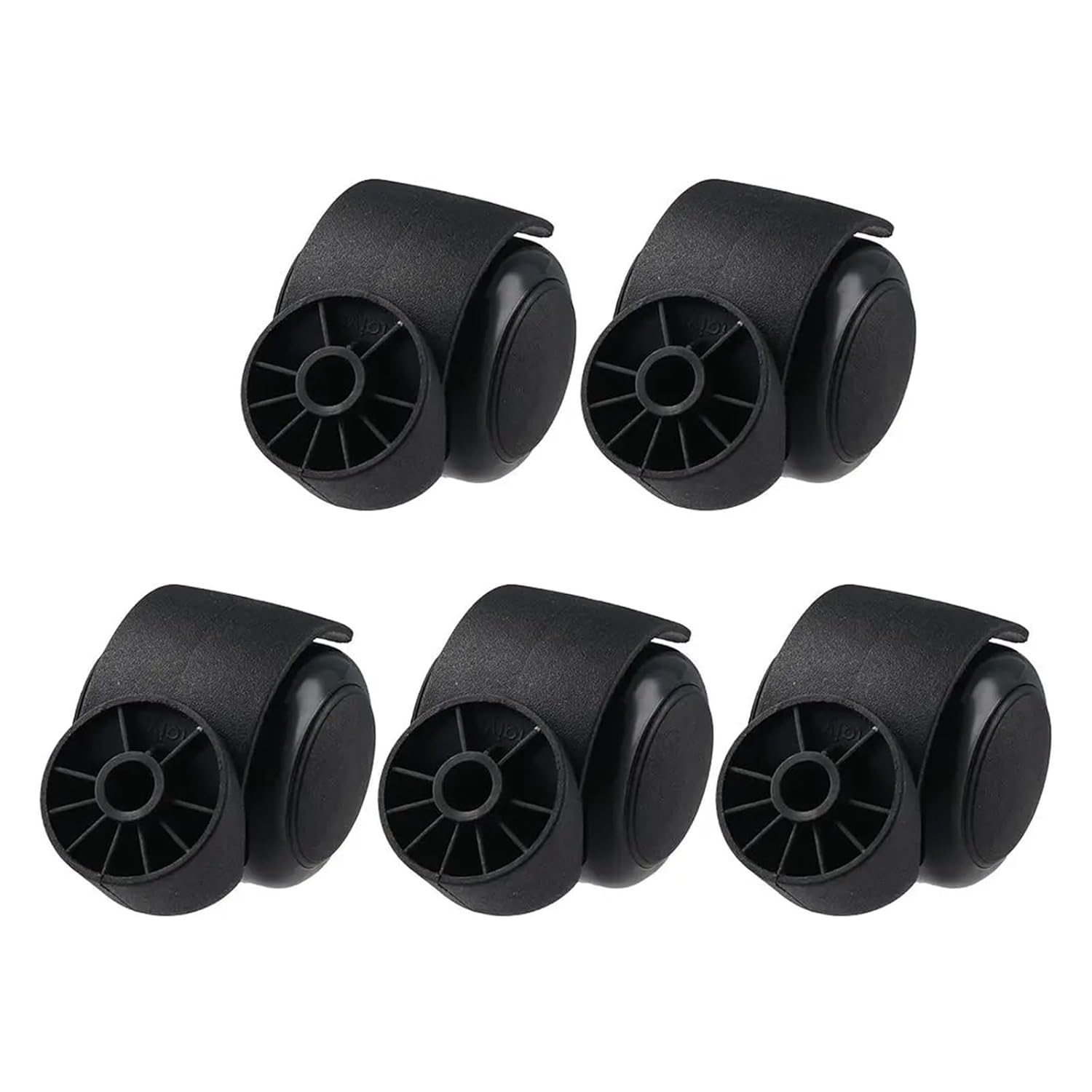 Swivel Rubber Soft Safe Rollers 5PCS 2 Inch Stemless Office Chair Caster Wheels Replacement Spare for Wall and Door Protection