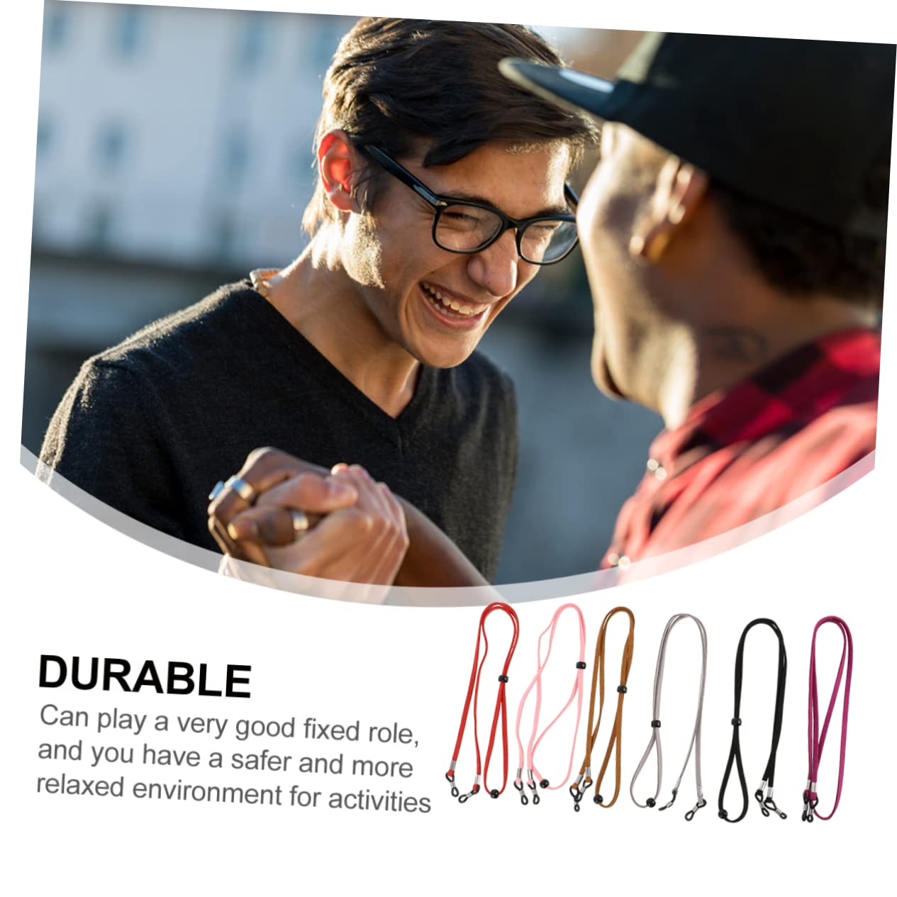 SEWACC 6Pcs Adjustable Non Slip Sports Glasses Lanyard Skid Rope for Secure Eyewear Retention