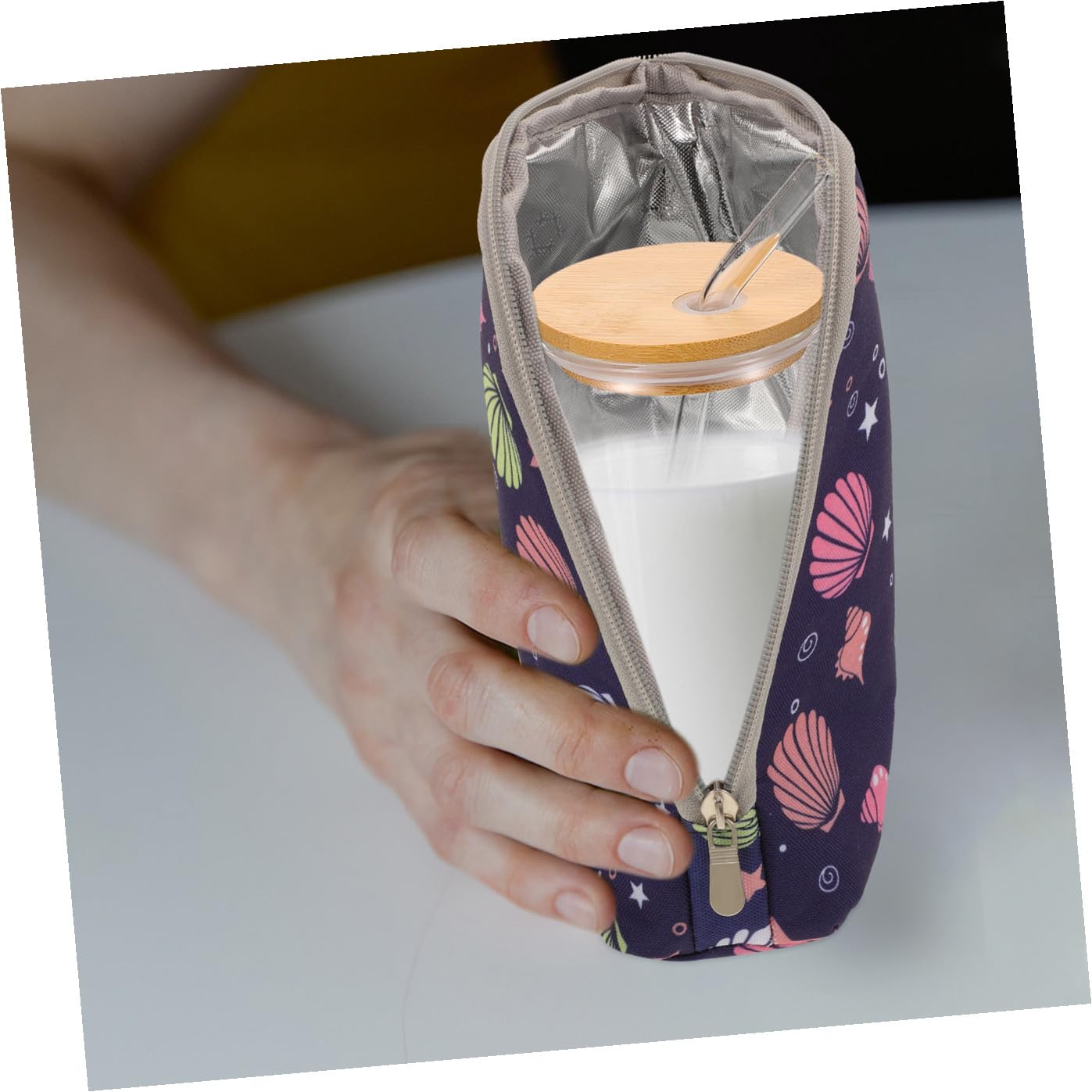 VICASKY 4piezas Bolsa Aislante para Biberones Portátil Funda Térmica para Mantener Leche y Bebidas Calientes para Viajes y Salidas Bebés Diseño Elegante