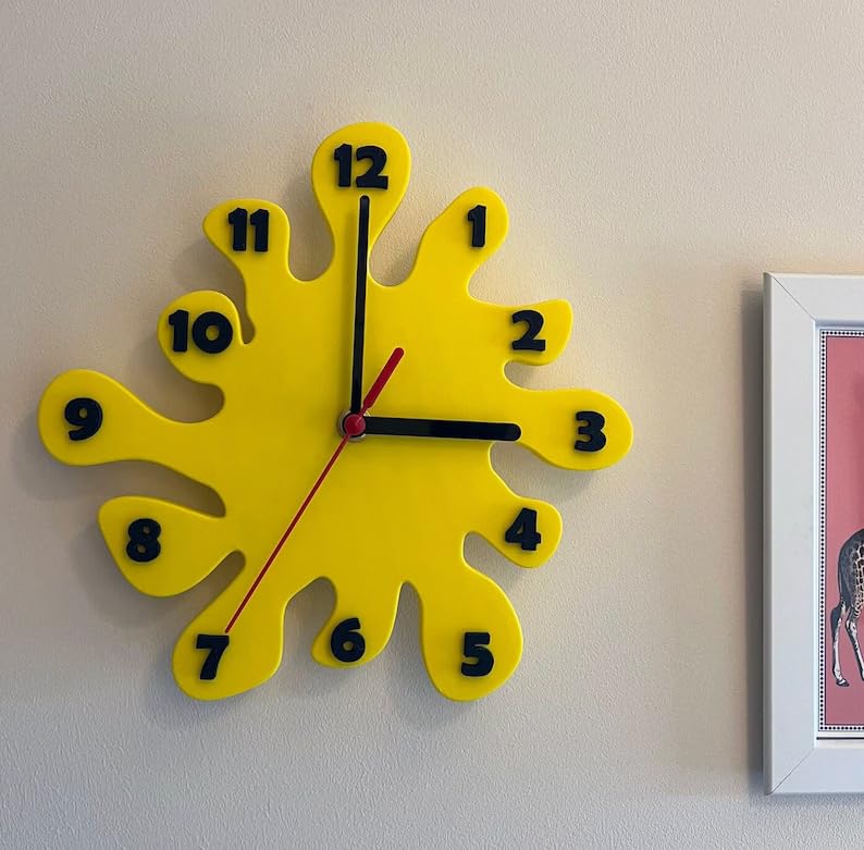 Reloj de Pared Analógico Pintura Splash Moderno miniatura 4