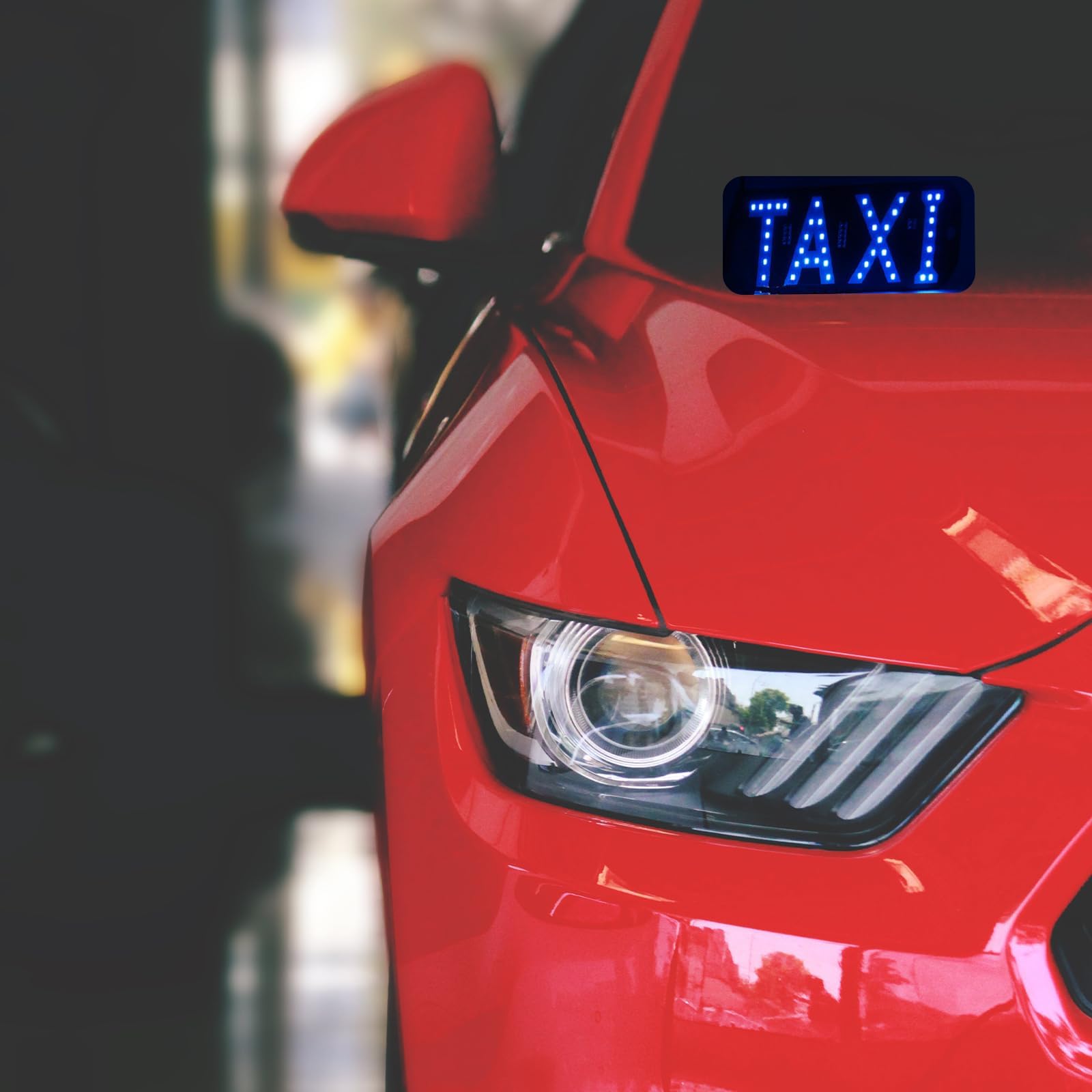 Segnali luminosi a LED, taxi per auto con presa USB, adesivo paraurti luminoso a LED vibrante, adesivi per decalcomania con logo taxi, ventose per parabrezza