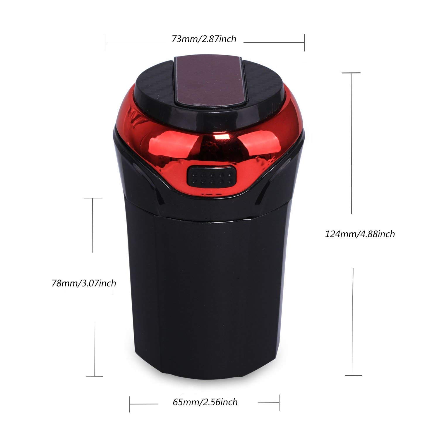 TAKAVU Auto Asbak Met USB Opladen En Blauw LED Licht - Rookvrij - Rood