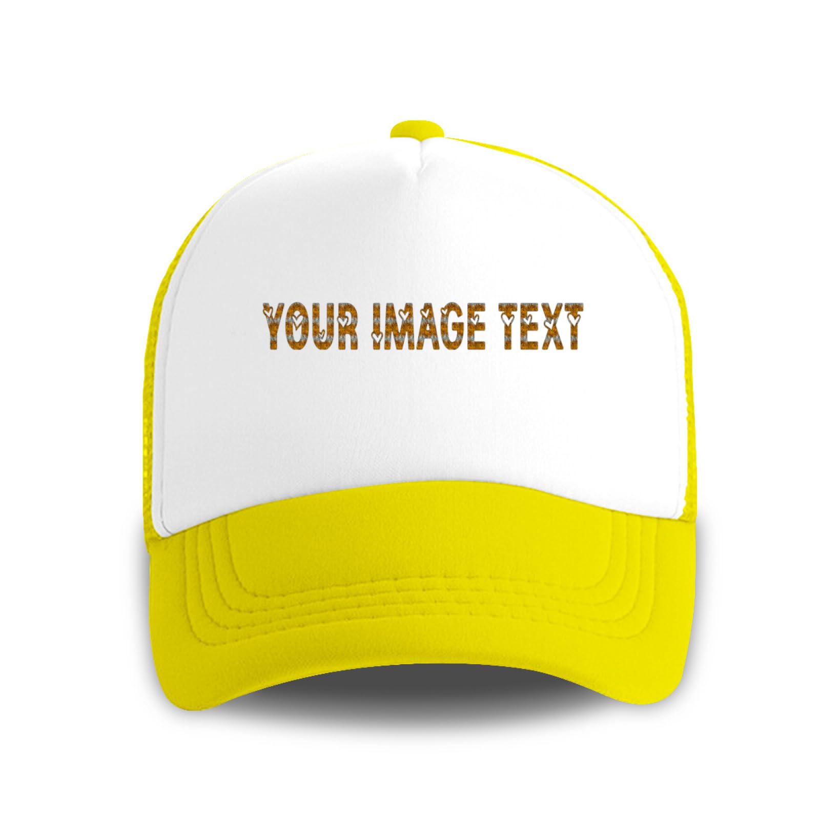 Miujonvy Unisex Yellow Trucker Cap With Mesh Back Add Your Design Adjustable Snapback Grid Cap