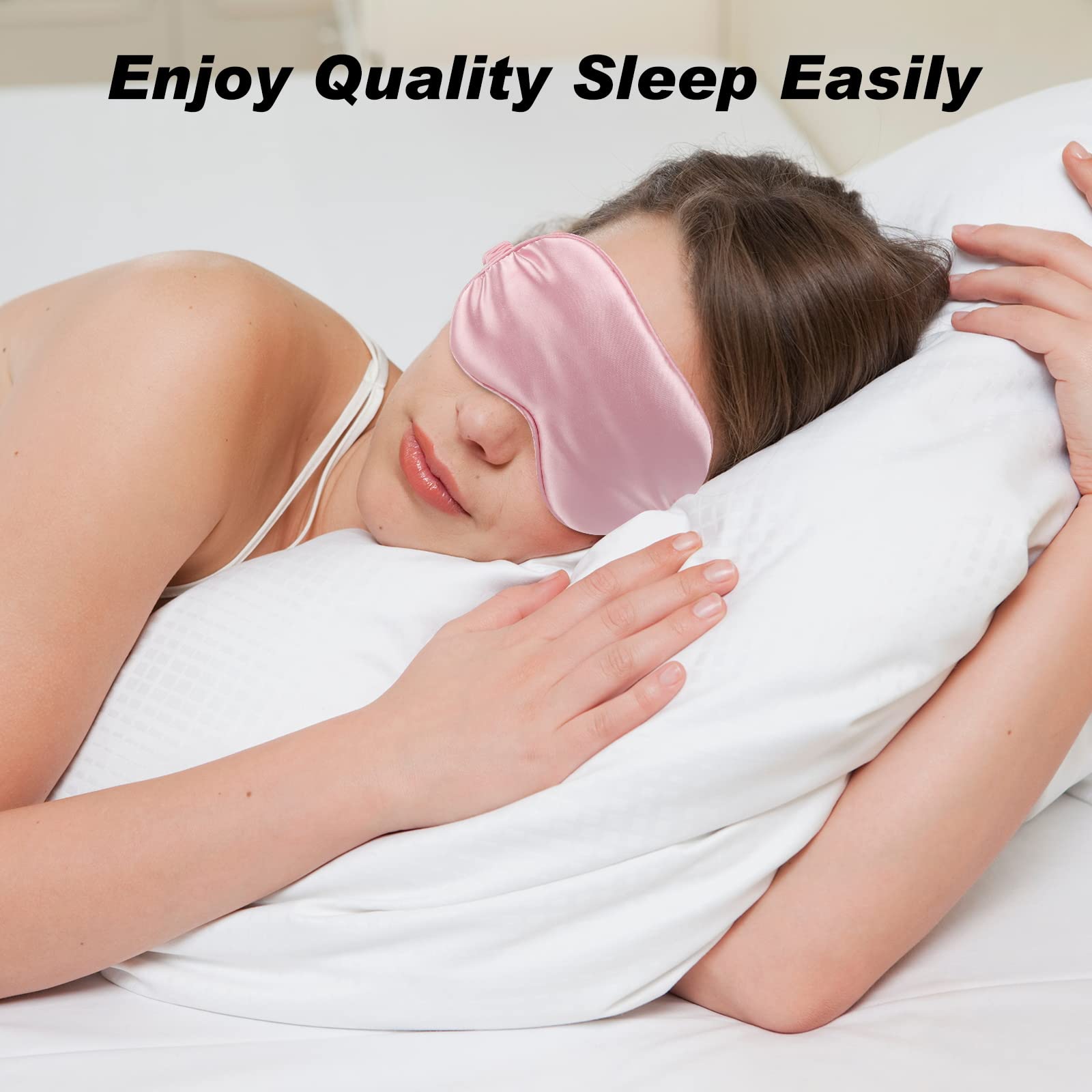 Qianli Masque De Sommeil 1 Pièce Pour Homme Et Femme, Adapté Aux Yeux Dormir La Nuit Imitation Soie M Rier Double Face Masque Les Yeux R Glable Sac Ran