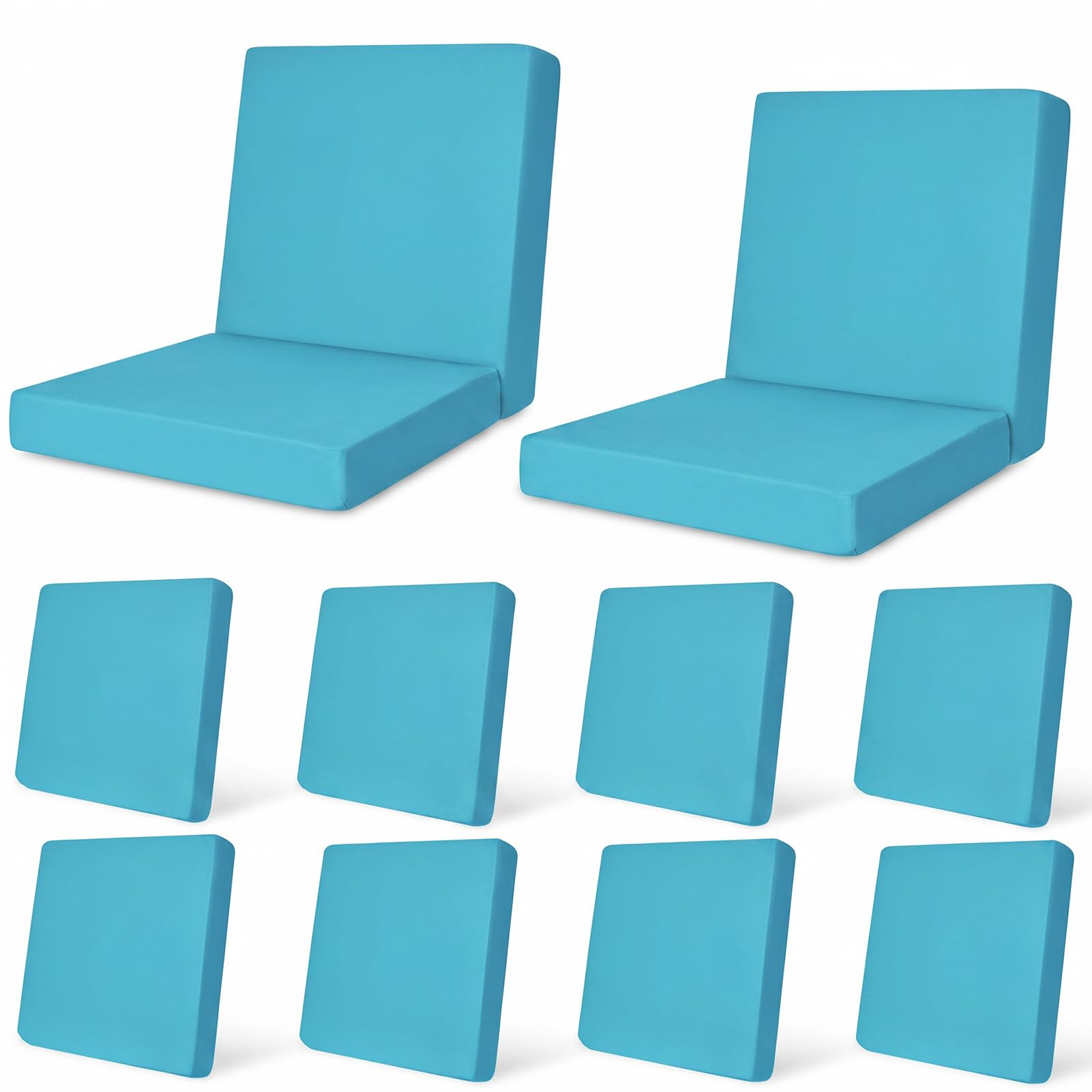 12Pcs Patio Cushion Covers Stretch Outdoor Furniture Protector Slipcovers