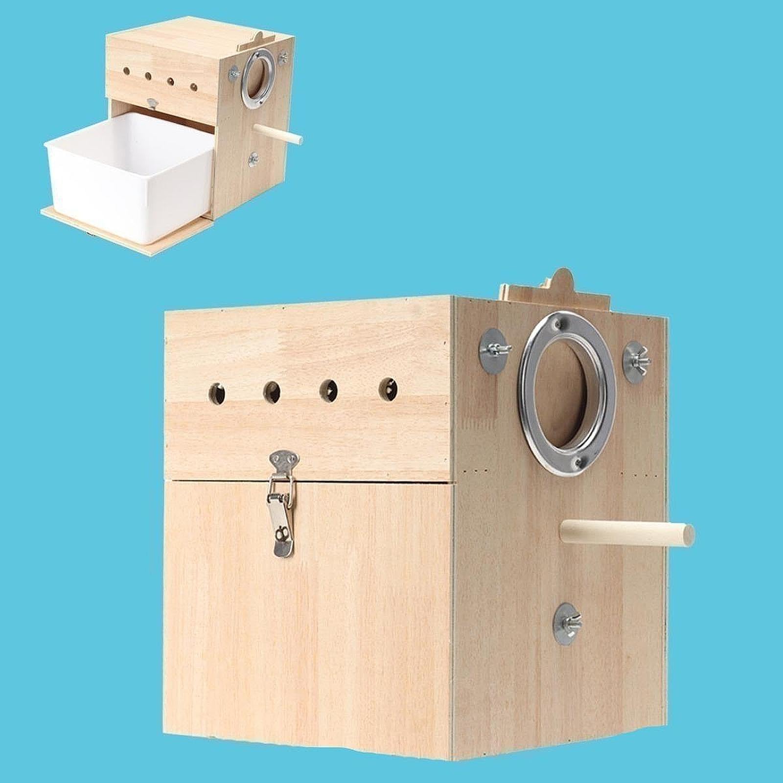 Vogelzuchtkäfig für Papageien, Nistkasten für Finken, Holzhaus für Sittiche, Hängen Gelassen