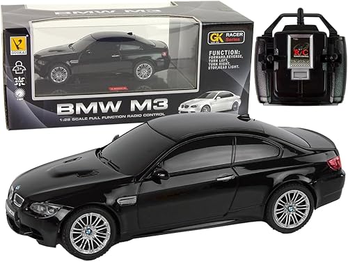Miniatura 1 de 100 CLASSIC Auto de control remoto, escala 124 RC Sport Racing Toy Car, compatible con BMW M3 modelo vehículo para niños y niñas, negro