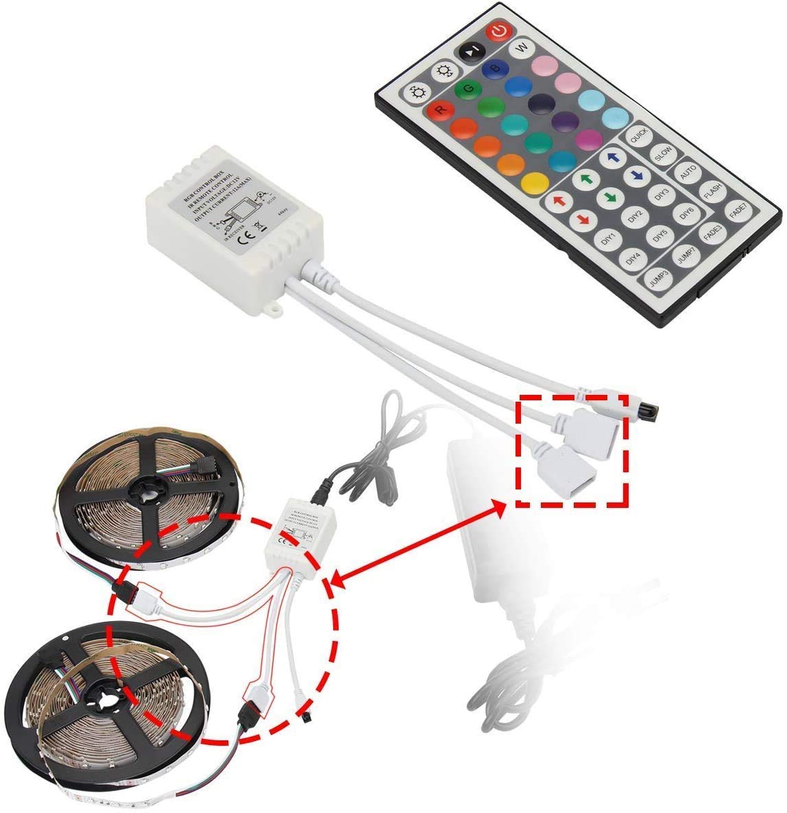 Control Remoto De Tira De Luz RGB, 2 En 1 De Atenuación De 4 Pines, Atenuador De Brillo, Modo De Flash, Opciones De Control Para Cinta LED, Iluminación De Cuerda LED