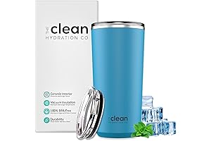 The Clean Hydration Co Ceramic Coated Stainless Steel Travel Mug