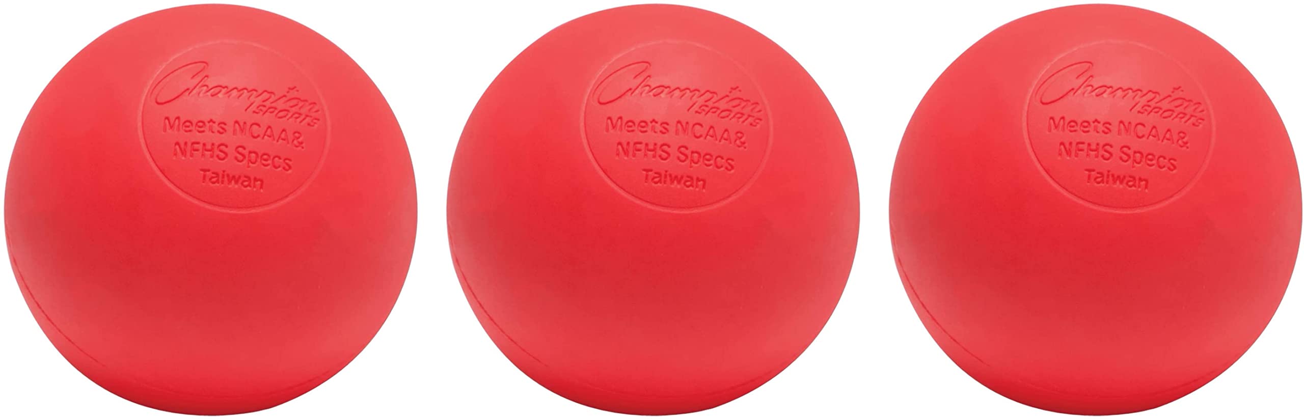 Three Red Lacrosse Balls - Certified [Misc.]