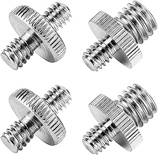 Litensh 4pcs Thread Adapter 1/4 Inch to 1/4 Inch & 1/4 Inch to 3/8 Inch Made Tripod Screw Adapter for Speakers Tripod Camera Microphone Stand Monopad Ball Head Silver