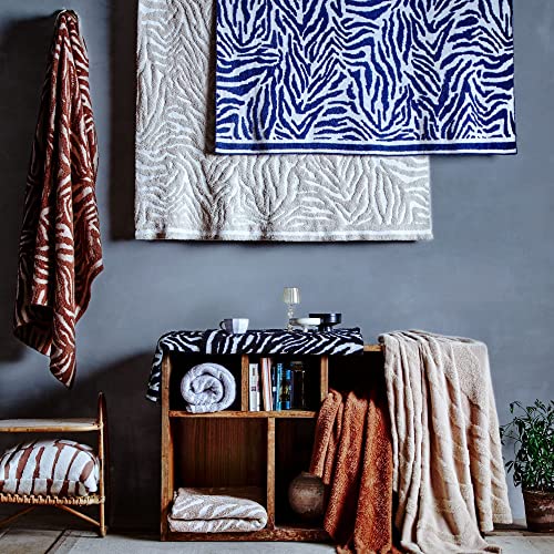 Snuggle Sac Beige Throw Blanket Reversible Zebra Print Knitted Textured Throw Blanket Farmhouse Soft Cozy Warm Couch Blanket, 50"X60" #TOP2