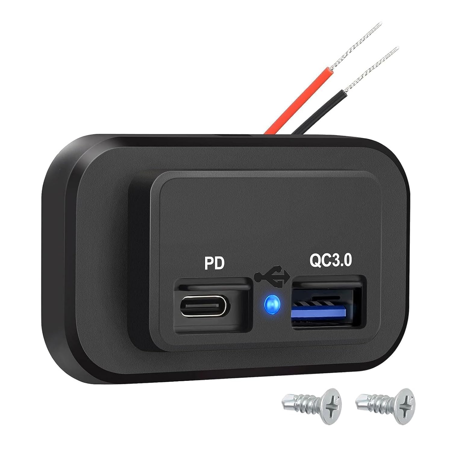 Madhabi 12V USB Outlet Socket for Car, RV, Boat, Marine & Motorcycle – QC 3.0 USB-A + PD USB-C Surface Mount Charging Panel for Phone, Tablet, GPS, Dash Cam & Electronics – Black-image-31