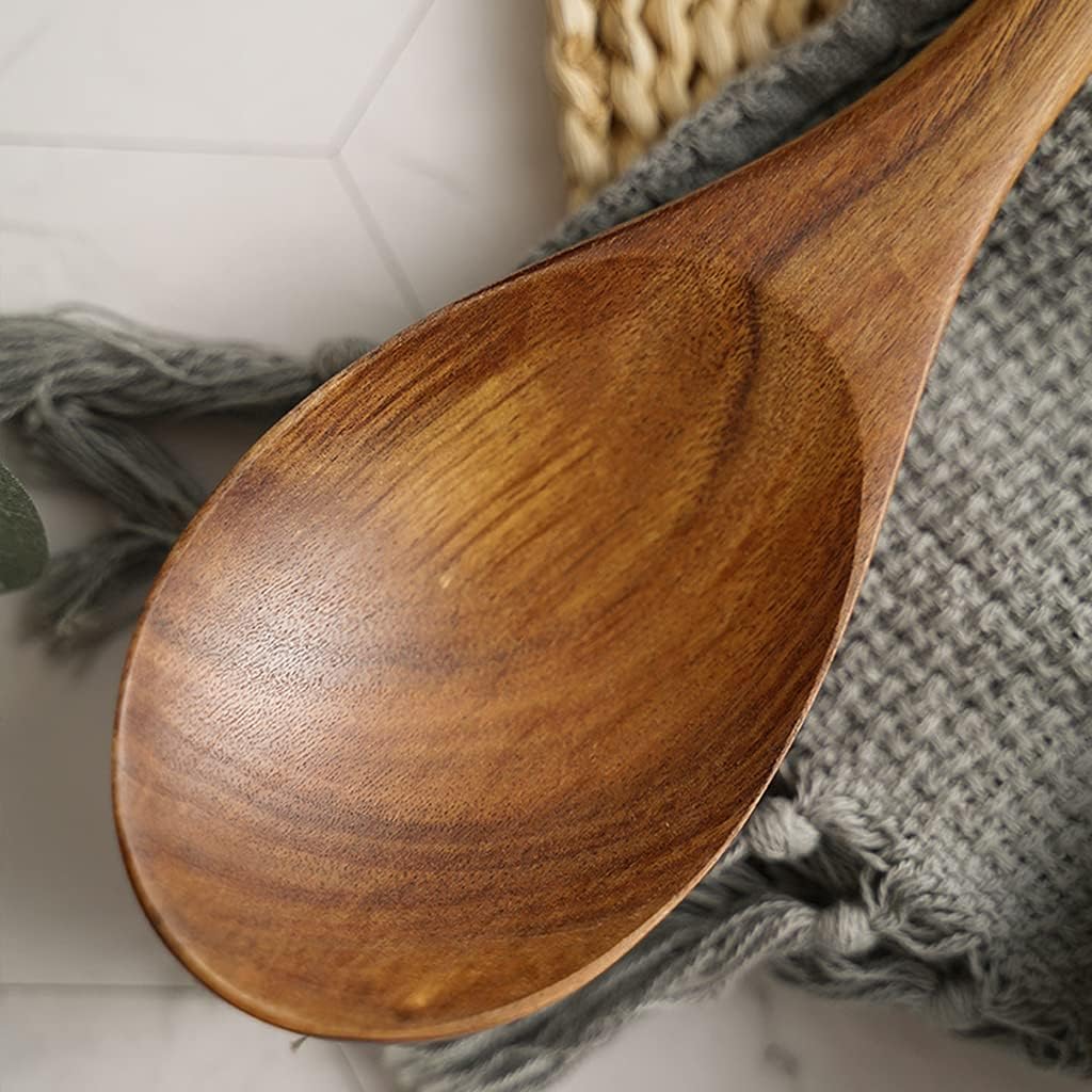 2Pcs Wooden Salad Servers Spoon Fork Set Long Handle Large Dinner Serving Cooking Untensils Cutlery Kitchen Tableware