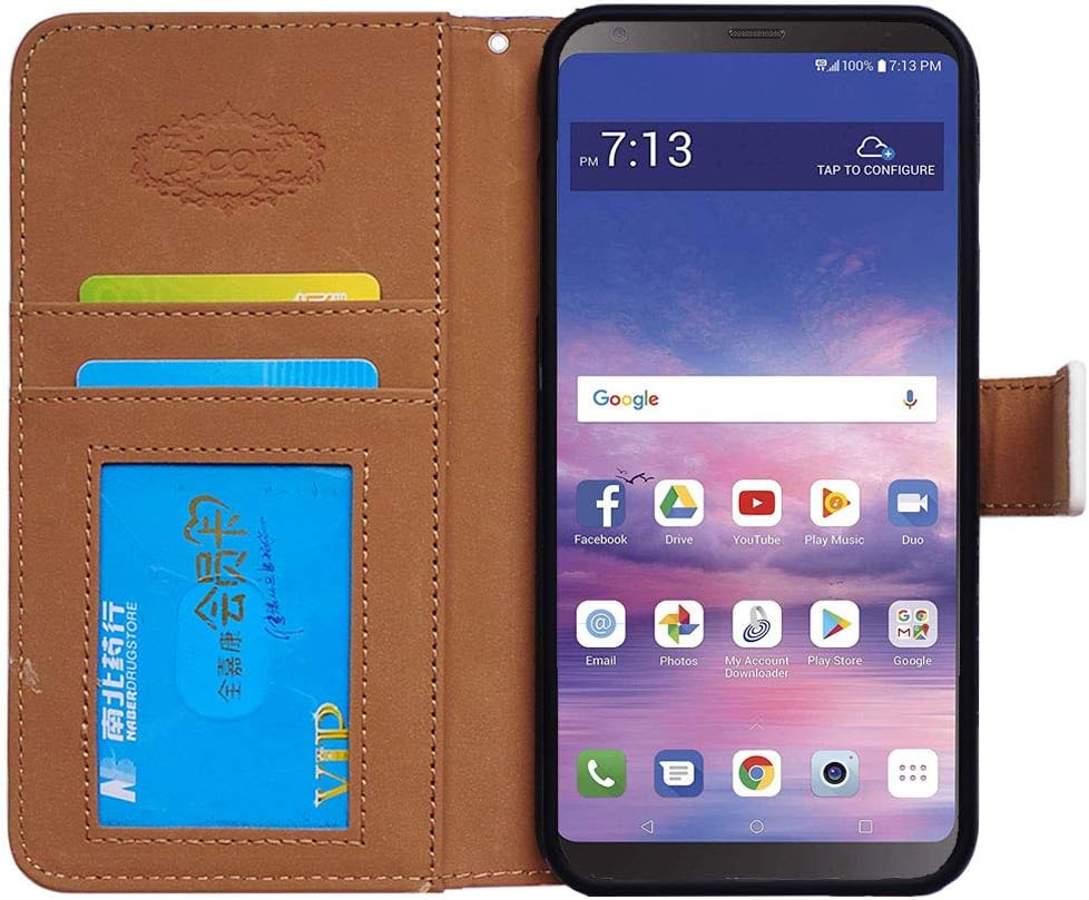 Bcov LG Stylo 4 Wallet Case,LG Stylo 4 Plus Case, Burning Skull Butterfly Flip Case Leather Cover with Credit Card Slot ID Card Holder Kickstand for LG Stylo 4/LG Stylo 4+