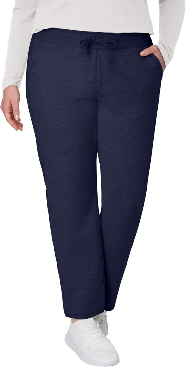 Hanes Pantalones de rizo francés para mujer, pantalones de salón con bolsillo para mujer, ropa de estar por casa más ligera que el forro polar, 31 pulgadas