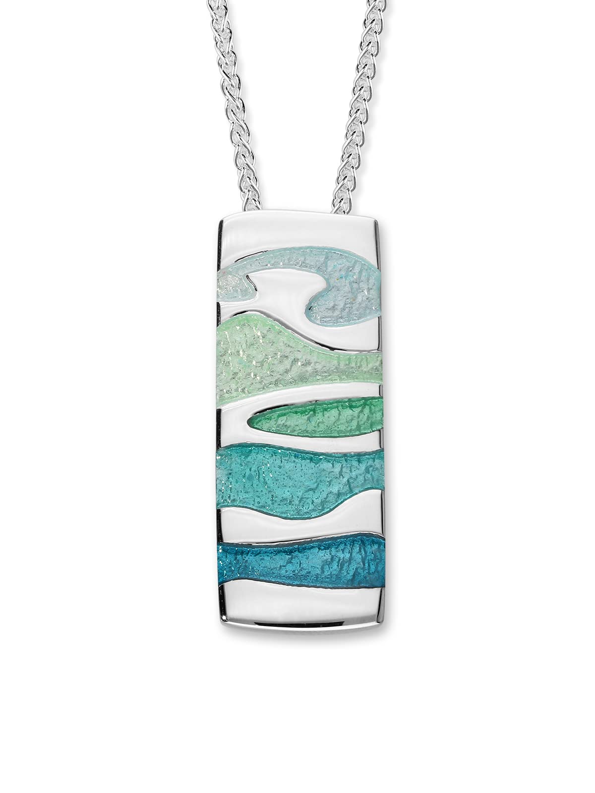 ORTAK 925 Sterling Silver Handmade Pendant Necklace Hot Glass Hand Enamel High Polished Arizona Collection In Tundra Colourways Scottish Fine Jewellery Made In Scotland