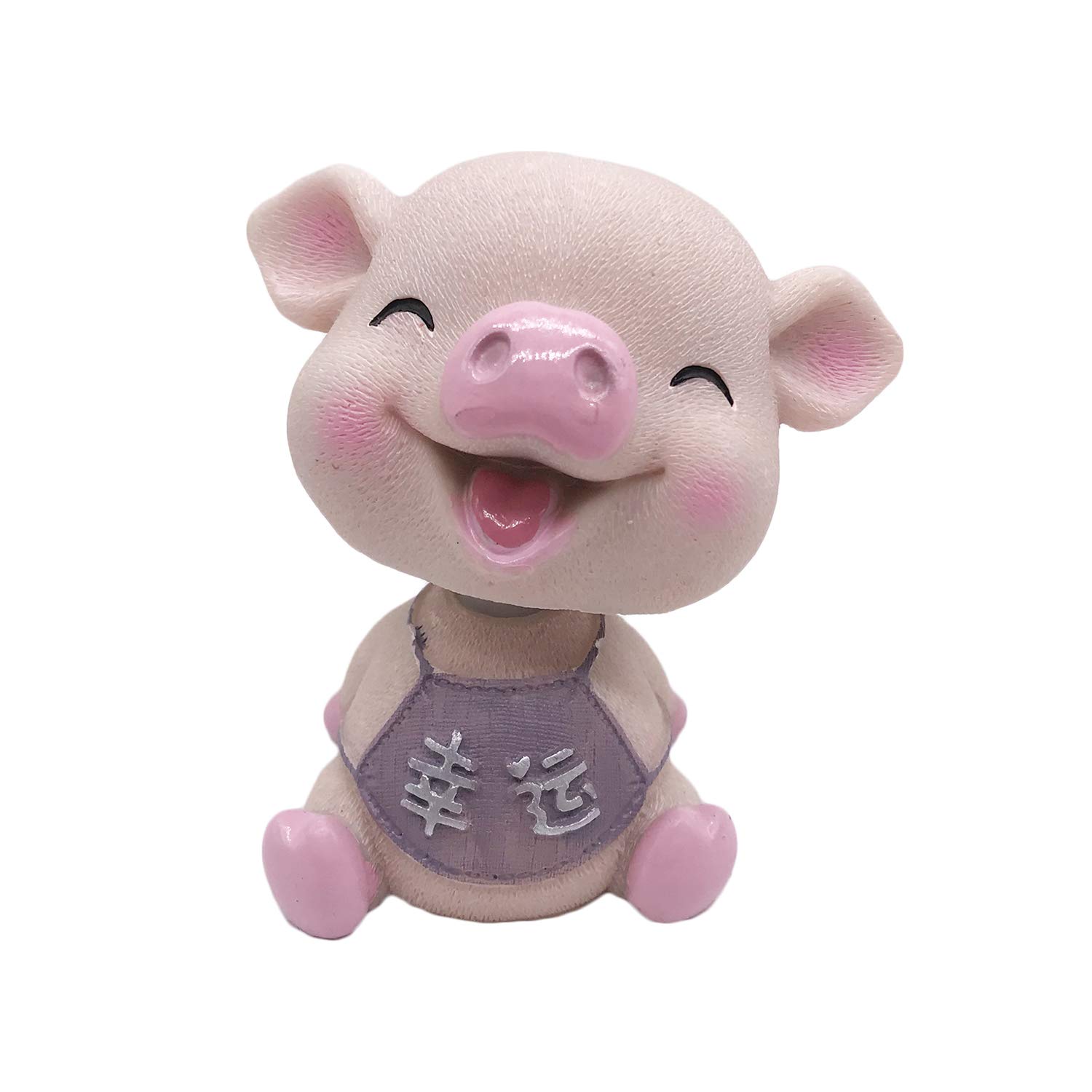 Cute Mini Pig Baby 3D Resin Home Desktop Table Car Decoration Ornament Cake Decor Collection (Pink Closed Eyes)