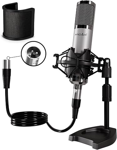 XLR Condenser Microphone with Desktop Stand for Vocals and Podcasting