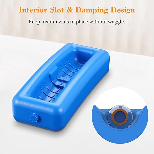 Miniatura 4 de Vial de insulina - Estuche enfriador de transporte, organizador portátil para diabéticos, resistente al agua, funda protectora rígida de viaje